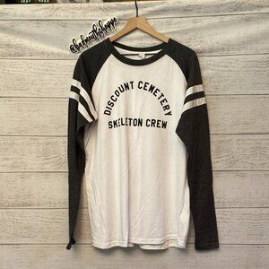 *Discount Cemetery SKELETON CREW Longsleeve Baseball Tee Shirt in Smoke XL